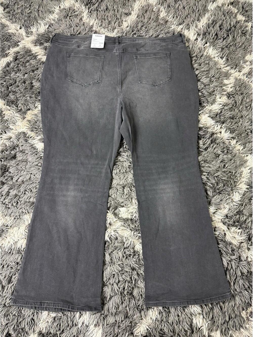 Sonoma Goods For Life Womens Plus Flare Jeans High Rise Black Denim 26W NWT